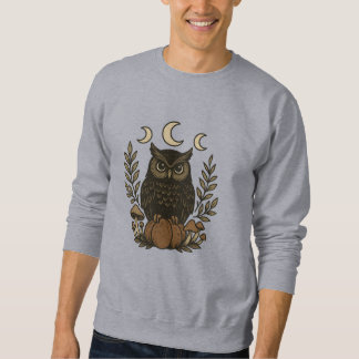 Sweatshirt Phases de lune de hibou mystique - Chemise gothiqu