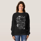 Sweatshirt Phases Lune Chat Pagan Sorcière Wicca Wiccan (Devant entier)
