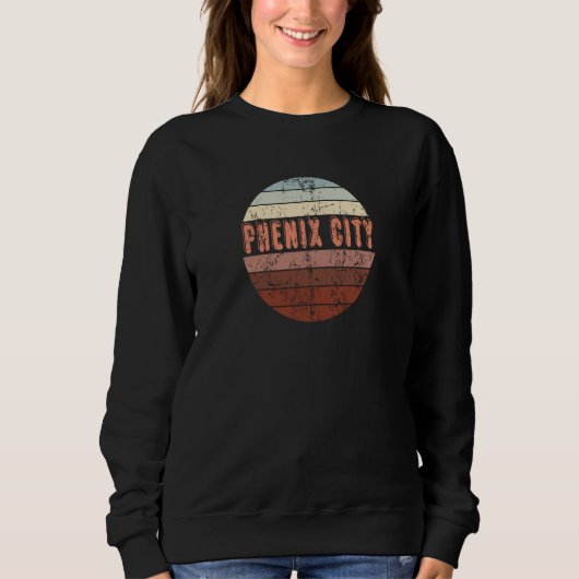 Sweatshirt Phenix City Alabama Waikiki Beach Sunset 4 Distres (Devant)