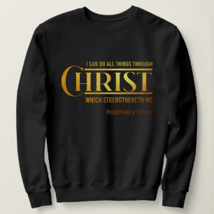 Sweatshirt Philippiens 4:13 Bible Verse KJV Citation Femmes