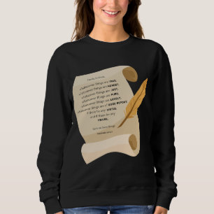 Sweatshirt Philippiens 4:8 KJV Bible Citation Scroll Femmes