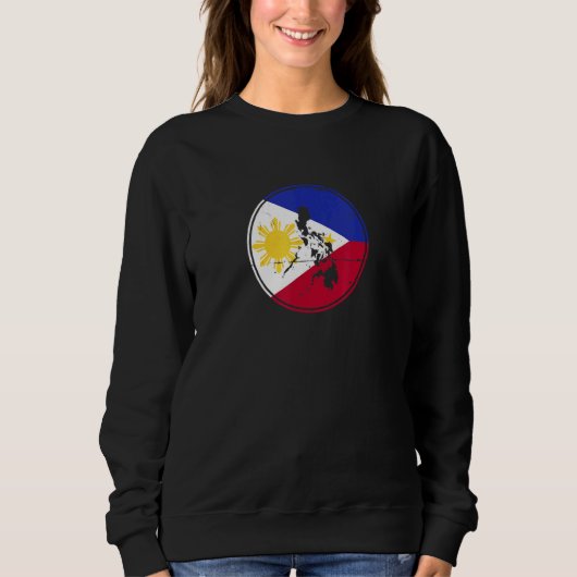 Sweatshirt Philippines Carte drapeau philippin Vintage (Devant)