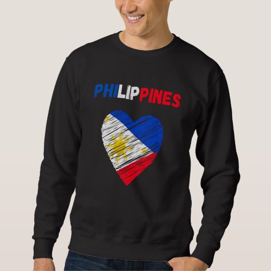 Sweatshirt Philippines Flag Holiday Philippines Heart Filipin (Devant)