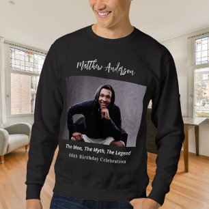 Sweatshirt Photo d'anniversaire homme mythe légende nom amuse