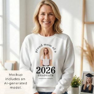 Sweatshirt Photo d'arche Maman fière de la promotion 2026