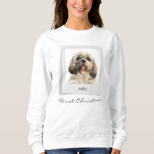 Sweatshirt Photo de chien d'animaux de compagnie Premier Noël (Devant)