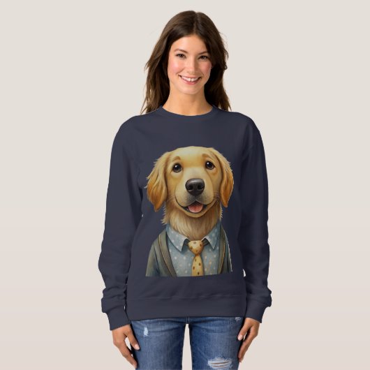Sweatshirt photo de chien personnalisé - Style con (Devant entier)