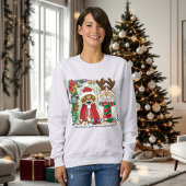 Sweatshirt Photo de Noël annuelle du chat
