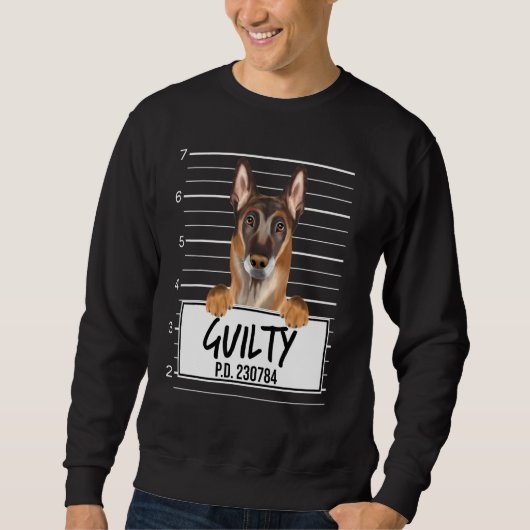Sweatshirt Photo D'identité de Malinois Belge Coupable (Devant)