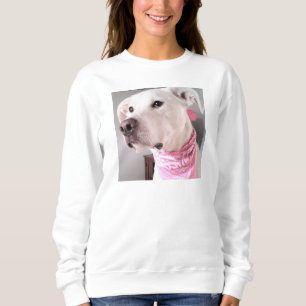 Sweatshirt Photo d'un chien chiot blanc mignon portant une éc