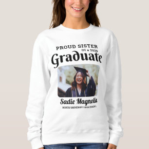 Sweatshirt Photo personnalisé de sœur fière d'un diplômé de 2