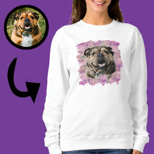 Sweatshirt Photo unique de grunge rose lilas de bouledogue po