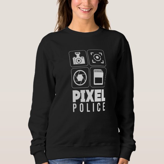 Sweatshirt Photographie de caméra Pixel Police (Devant)