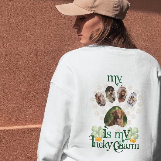Sweatshirt Photos de Paw Chien Personnalisé Saint Patrick's D