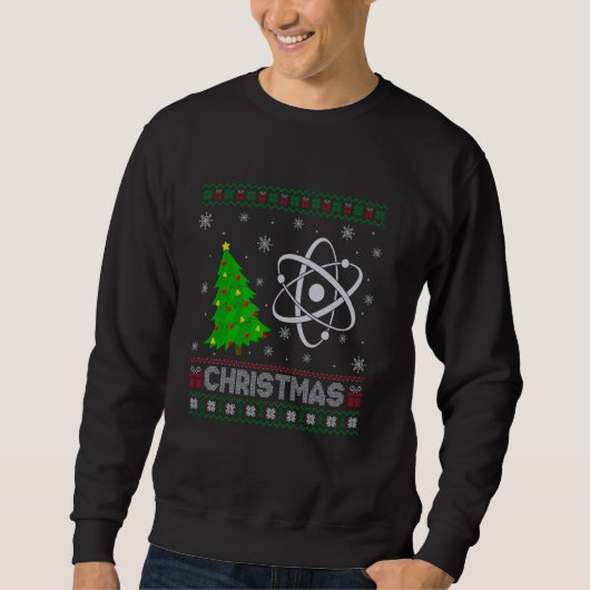 Sweatshirt Physique Science Feu d'arbre de Noël laid (Devant)