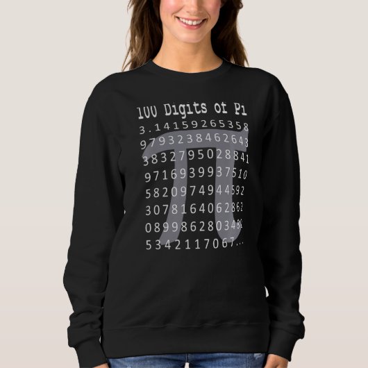 Sweatshirt Pi 100 Chiffres De Pi Symbole Math Science Funny G (Devant)