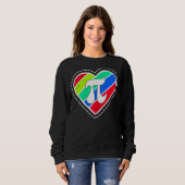 Sweatshirt Pi Day Rainbow Hearts Enseignant en mathématiques (Devant entier)