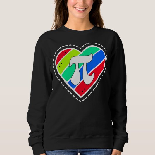 Sweatshirt Pi Day Rainbow Hearts Enseignant en mathématiques (Devant)