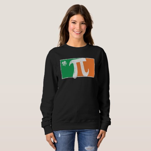 Sweatshirt Pi Rish St Patrick's Day Irish Flag C Distressed (Devant entier)