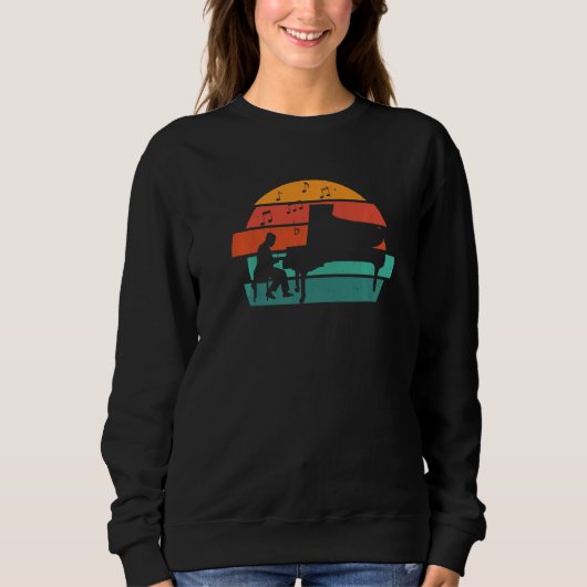 Sweatshirt Pianiste et notes (Devant)