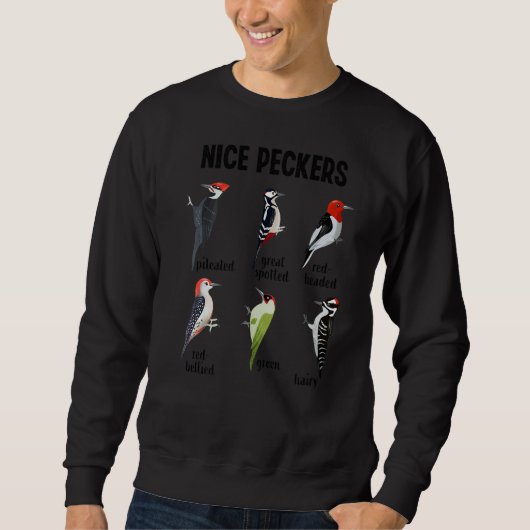 Sweatshirt Pic-de-bois Nice Peckers Observation d'oiseaux (Devant)
