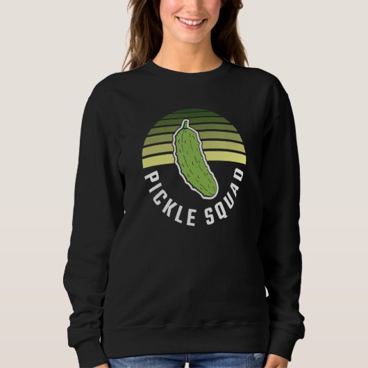 Sweatshirt Pickle Cucumber Vegan Squad Green Pickle (Devant)