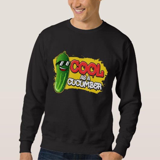 Sweatshirt Pickle Food Quote For Cucumber   Cool As 1 (Devant)