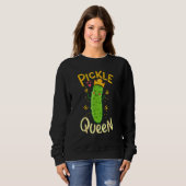 Sweatshirt Pickle Queen Vegan Cucumber Vegetable (Devant entier)