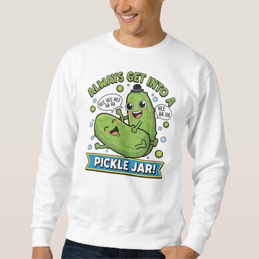 Sweatshirt Pickle Trouble Tee – Jeu de mots cartoon (Devant)