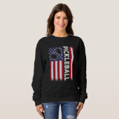 Sweatshirt Pickleball American Flag Pickleball Vintage (Devant entier)