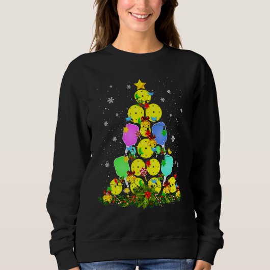 Sweatshirt Pickleball Christmas Tree Santa Pickleball X Mas L (Devant)