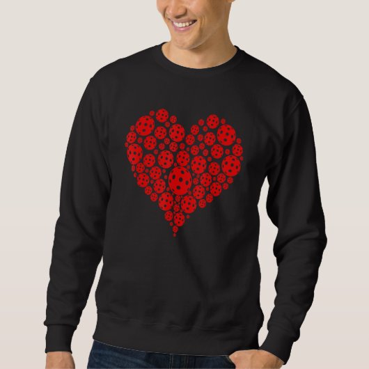 Sweatshirt Pickleball Love Heart Shape Valentine (Devant)