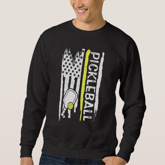 Sweatshirt Pickleball Lover American Flag US Sports (Devant)
