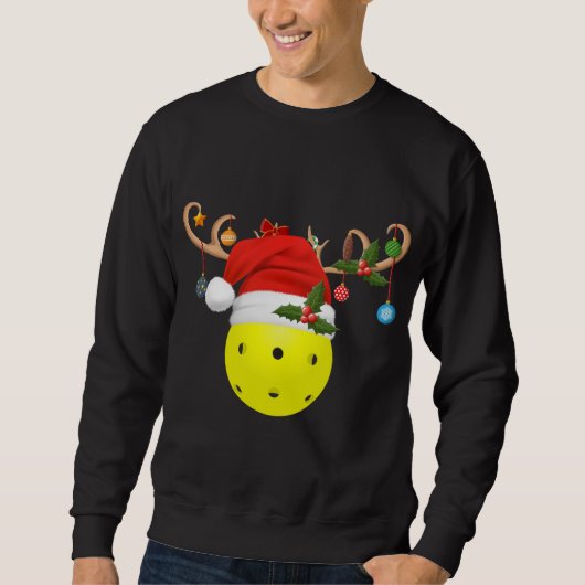 Sweatshirt Pickleball Noël Rendez-vous de cadeaux Santa Hat P (Devant)