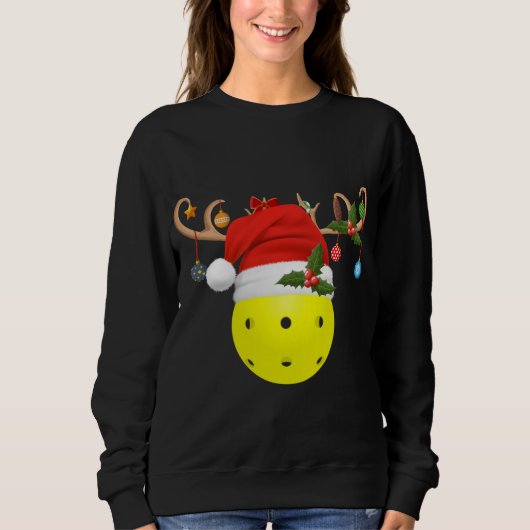 Sweatshirt Pickleball Noël Rendez-vous de cadeaux Santa Hat P (Devant)