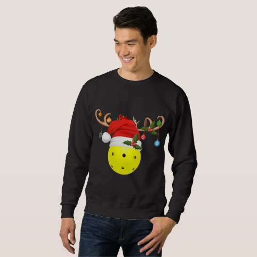 Sweatshirt Pickleball Noël Rendez-vous de cadeaux Santa Hat P (Devant entier)