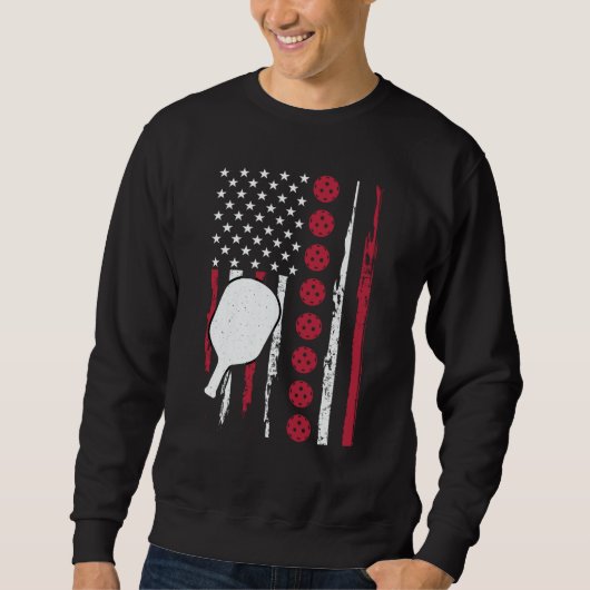 Sweatshirt Pickleball Paddle Patriotic US Flag 4Th Of July 1 (Devant)