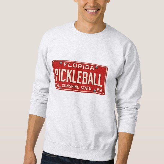 Sweatshirt Pickleball Player Fan Retro Florida License Plate (Devant)