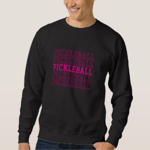 Sweatshirt Pickleball Solide Et Contour Texte Sporty Distress