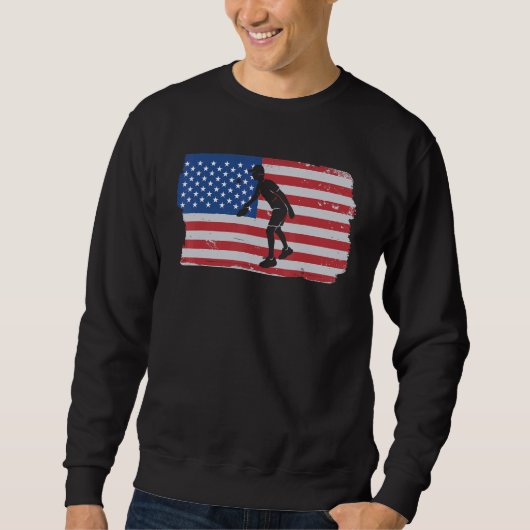 Sweatshirt Pickleball USA American Flag (Devant)