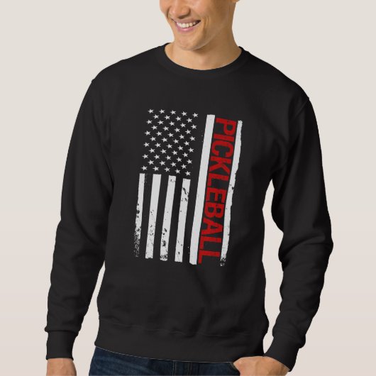 Sweatshirt Pickleball USA American Flag (Devant)