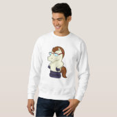 Sweatshirt Pièce d'échecs Chevalier avec lunettes de soleil (Devant entier)