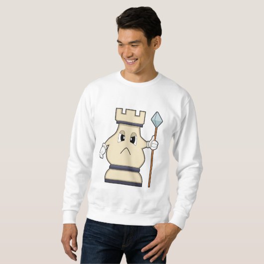 Sweatshirt Pièce d'échecs Rook à Chess.PNG (Devant entier)
