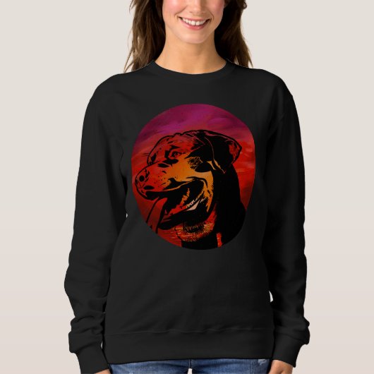 Sweatshirt Pièce Silhouette Rottweiler (Devant)