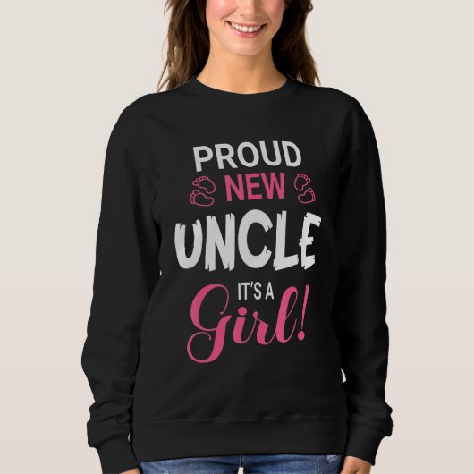 Sweatshirt Pieds bébé Mère enceinte Fière Nouveau Oncle C'est (Devant)