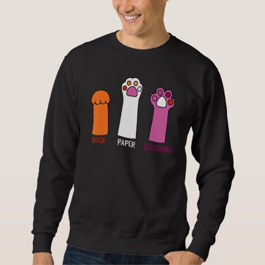 Sweatshirt Pierre Feuille Ciseaux Pattes de Chat Mignon Fiert (Devant)
