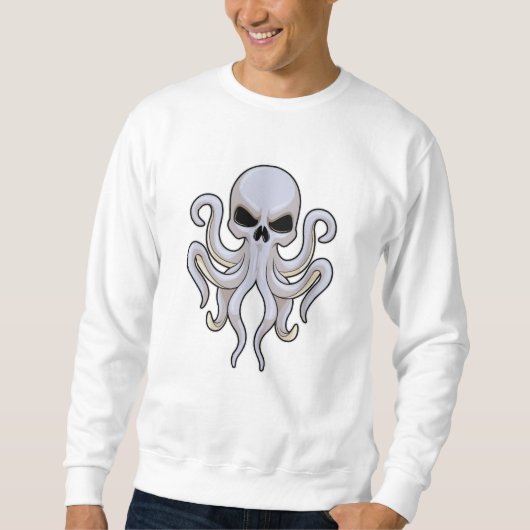 Sweatshirt Pieuvre avec 8 bras et crâne (Devant)