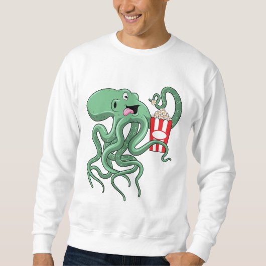Sweatshirt Pieuvre avec du pop-corn (Devant)