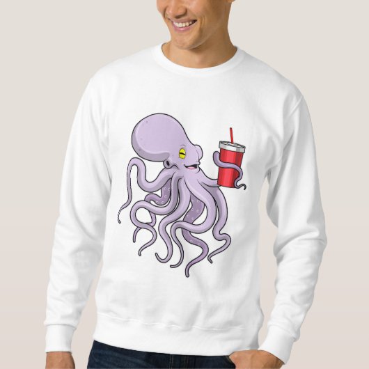 Sweatshirt Pieuvre avec tasse à boire (Devant)