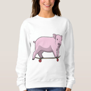 Sweatshirt Pig as skater avec skate